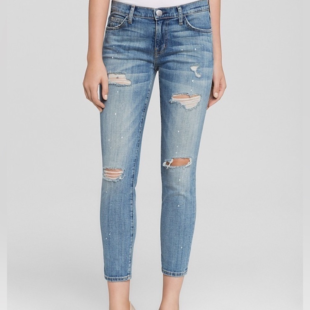 Current Elliott The Stiletto Jeans Super Loved Destroy With Paint